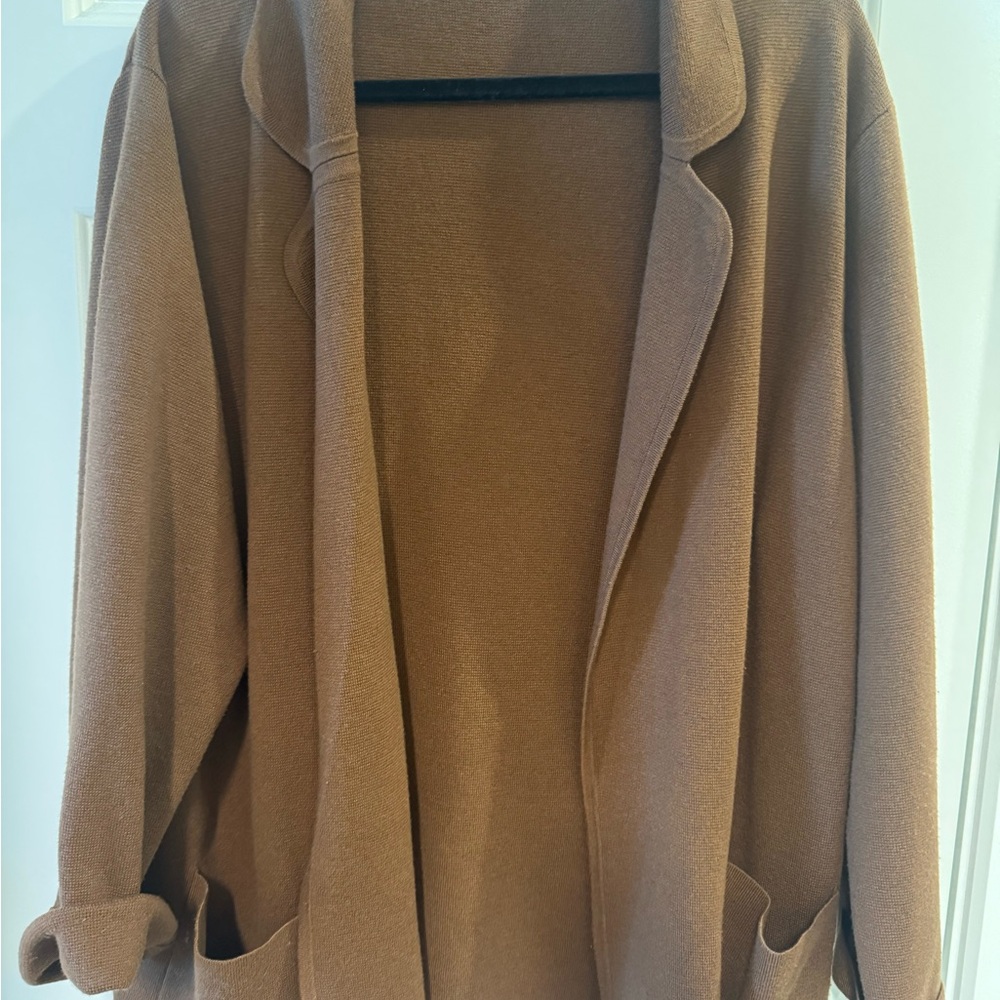 J. Crew Warm Brown Knit Sweater blazer XXL